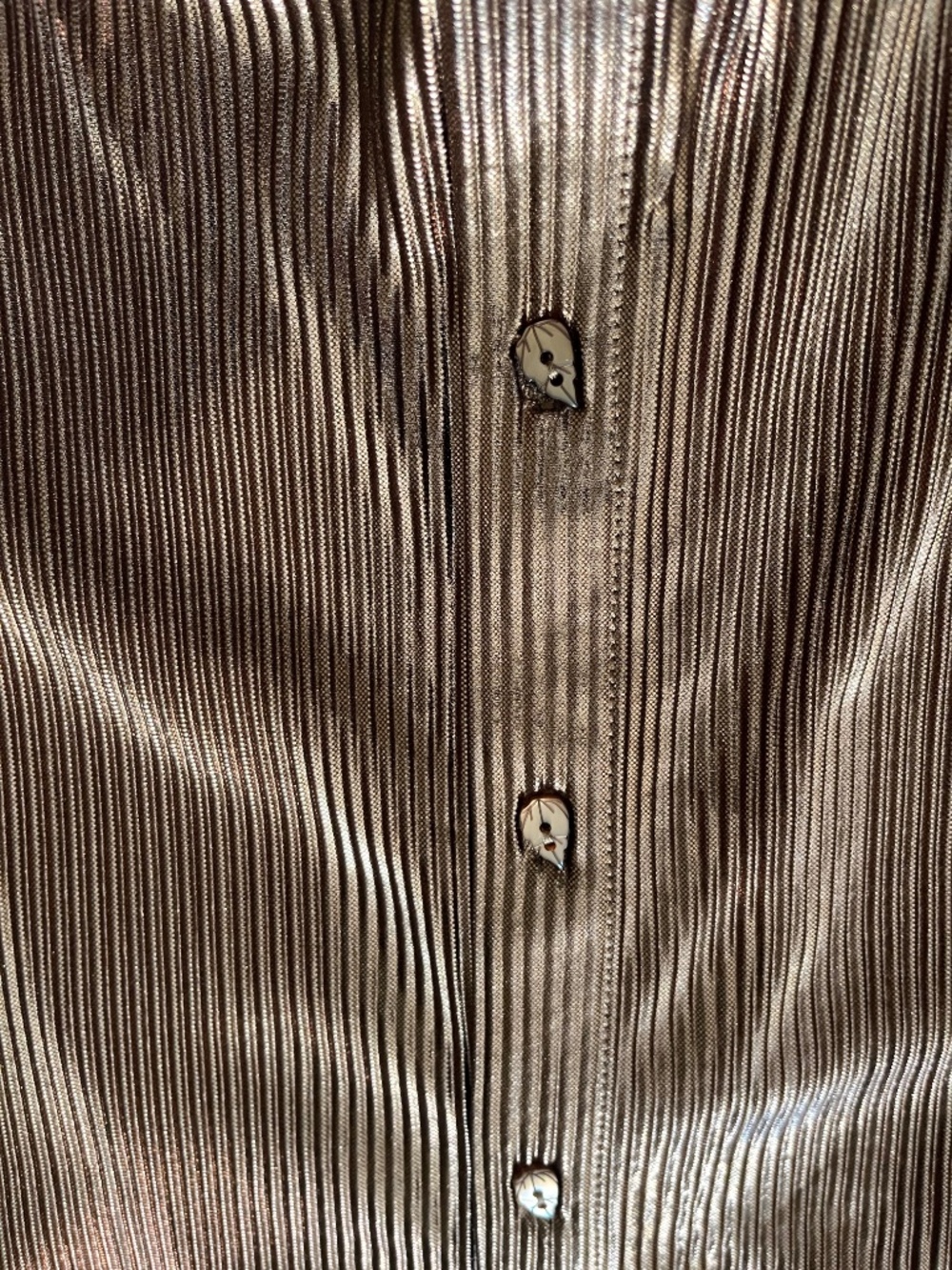 NWT John Mark Women's Button-Up Blouse Metallic Brown L - Picture 5 of 7